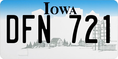 IA license plate DFN721