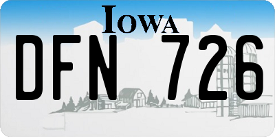IA license plate DFN726