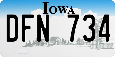 IA license plate DFN734