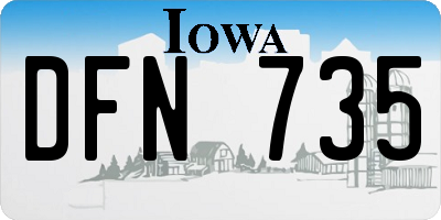 IA license plate DFN735