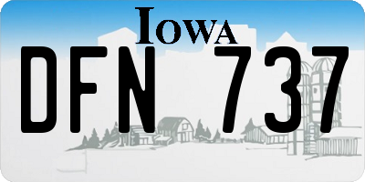 IA license plate DFN737