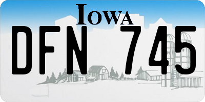 IA license plate DFN745