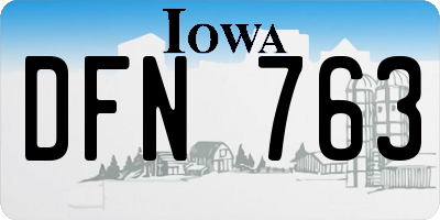 IA license plate DFN763