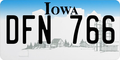 IA license plate DFN766