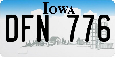 IA license plate DFN776