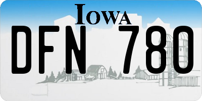 IA license plate DFN780