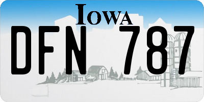 IA license plate DFN787