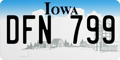 IA license plate DFN799
