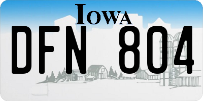 IA license plate DFN804
