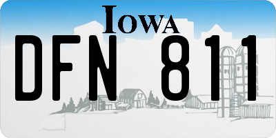 IA license plate DFN811