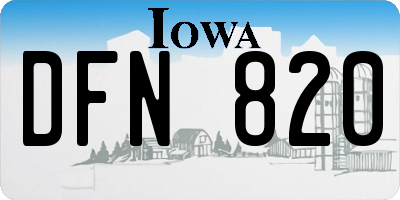 IA license plate DFN820
