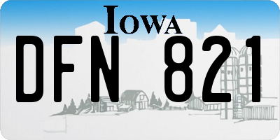 IA license plate DFN821