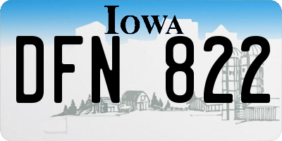 IA license plate DFN822