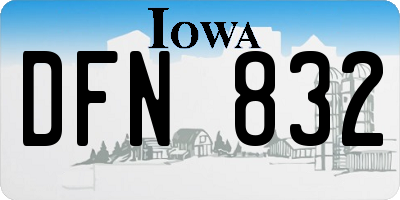 IA license plate DFN832