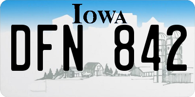 IA license plate DFN842