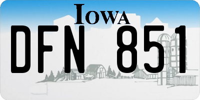 IA license plate DFN851