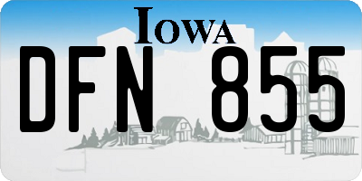 IA license plate DFN855