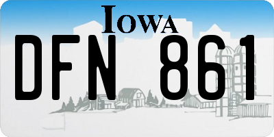 IA license plate DFN861