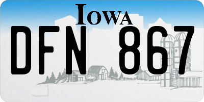 IA license plate DFN867