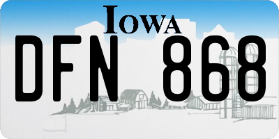 IA license plate DFN868
