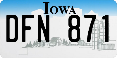 IA license plate DFN871