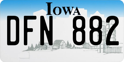 IA license plate DFN882