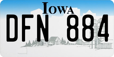 IA license plate DFN884