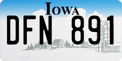IA license plate DFN891