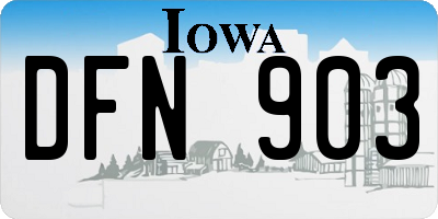 IA license plate DFN903