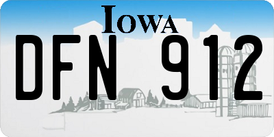 IA license plate DFN912