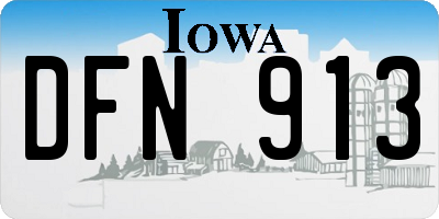 IA license plate DFN913