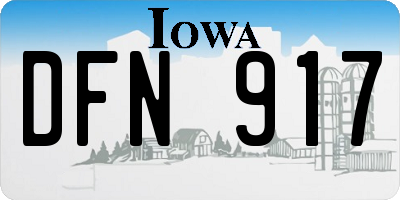 IA license plate DFN917