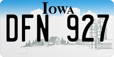 IA license plate DFN927
