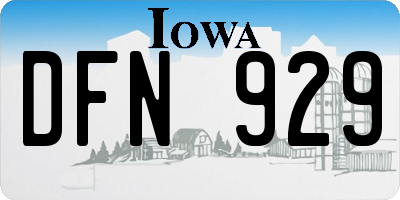 IA license plate DFN929