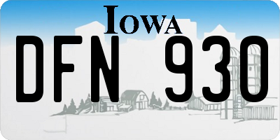 IA license plate DFN930