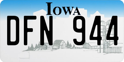 IA license plate DFN944