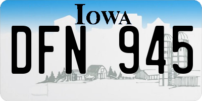 IA license plate DFN945