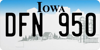 IA license plate DFN950