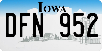 IA license plate DFN952