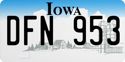 IA license plate DFN953