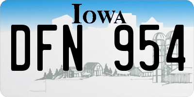 IA license plate DFN954