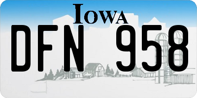 IA license plate DFN958