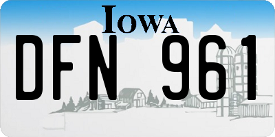 IA license plate DFN961