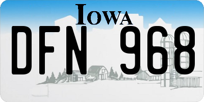 IA license plate DFN968