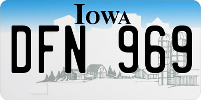 IA license plate DFN969