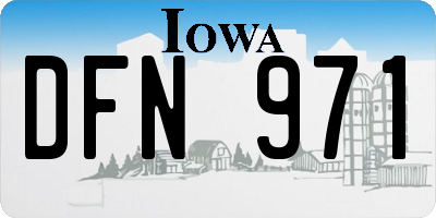 IA license plate DFN971