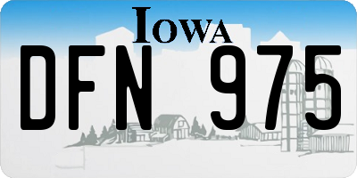 IA license plate DFN975