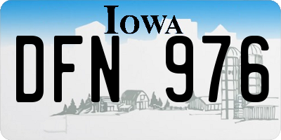 IA license plate DFN976