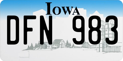IA license plate DFN983