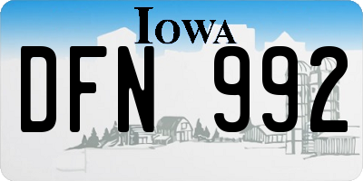 IA license plate DFN992